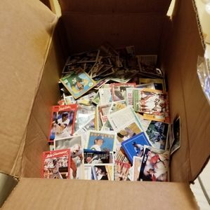 Box full of sports cards